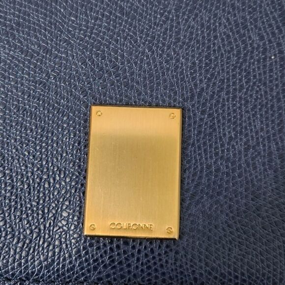 Couronne‎ Womens Clutch Bag Blue Leather Purse Handbag Inside Pockets - Picture 2 of 10